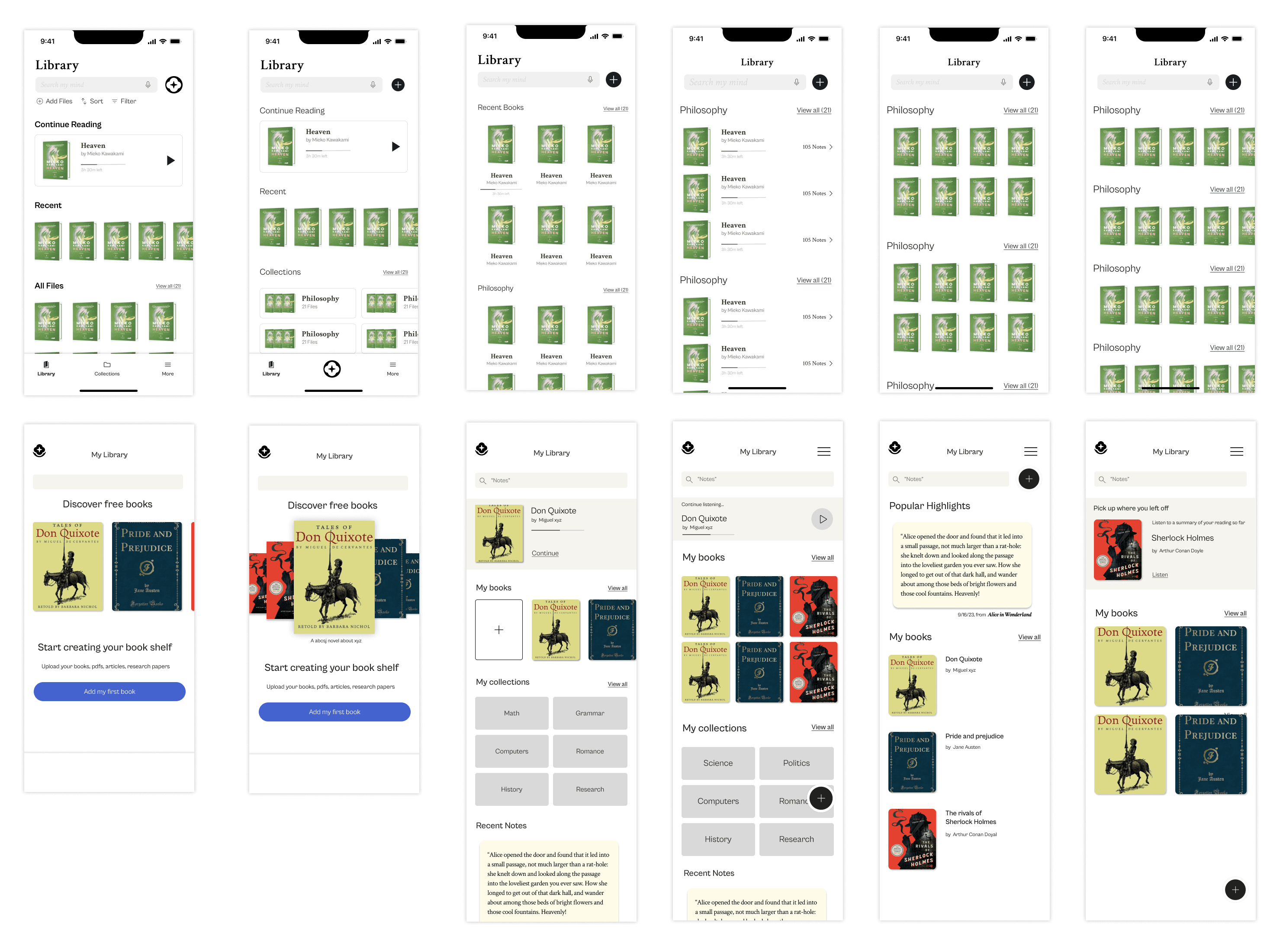 Library iteration explorations